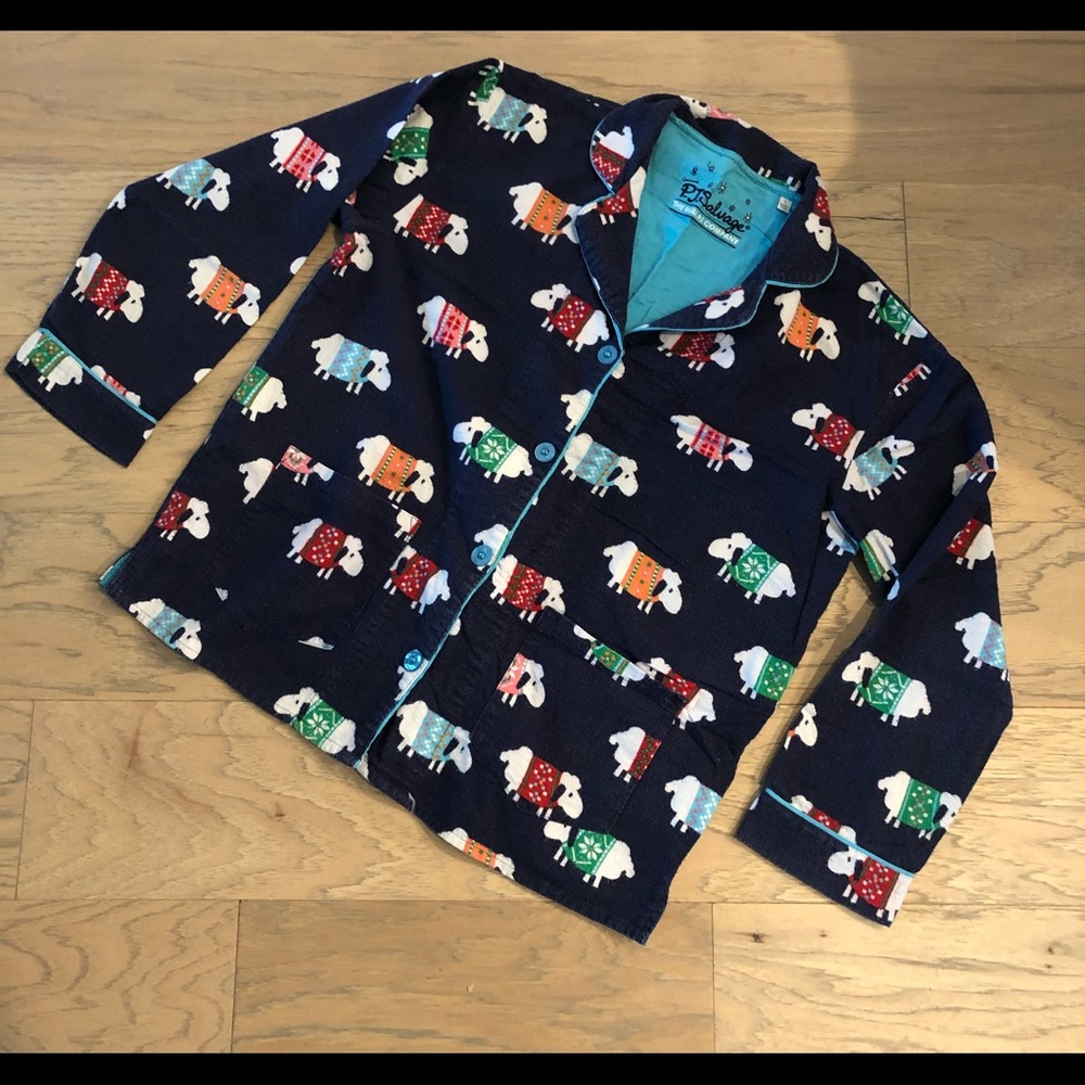 EUC PJ Salvage Sheep Pajama Flannel PJ Top S